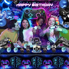 Video Game Birthday Decorations – Game Birthday Party Decorations Includes Ba…