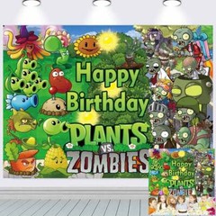 Plants vs Zombies Party Supplies Birthday Decor Banner Backdrop Vinyl 7x5ft
