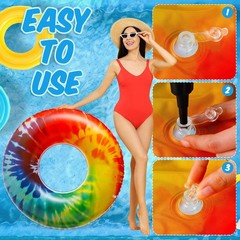 1 Pcs Jumbo Inflatable Pool Floats Rings, Tie Dye Tube Float 47.24 Inch Large…