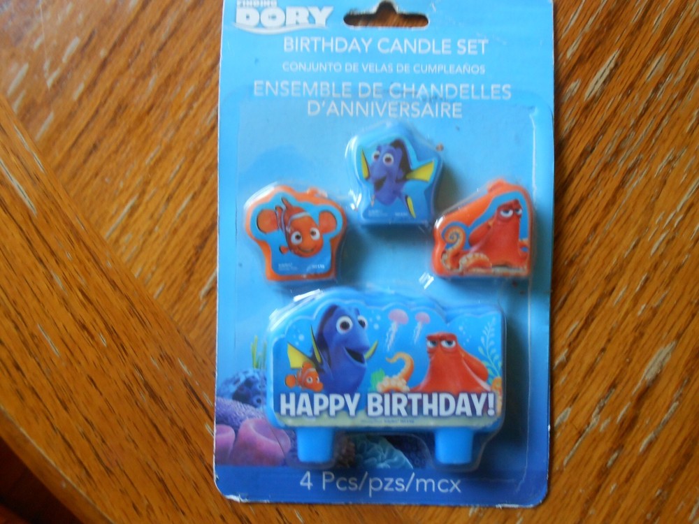 Disney Pixar FINDING DORY Birthday Party Cake Candles Set of 4 Pcs NIP
