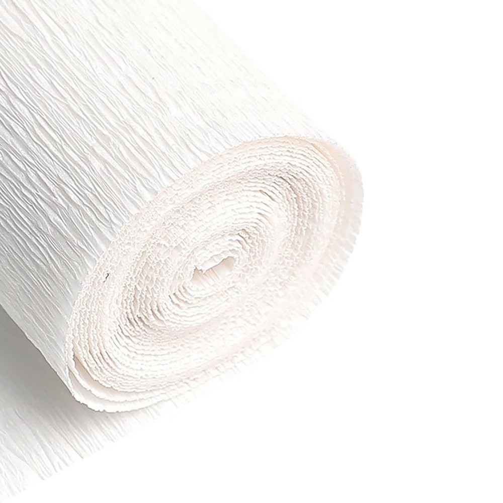 White Crepe Paper Roll 9.8 Inch Wide 8 FT Long Sheet For Flower Making DIY