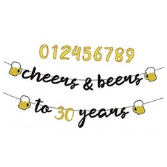 Interchangeable Numbers Cheers & Beers to Any Age Banner Cursive Banner Beer