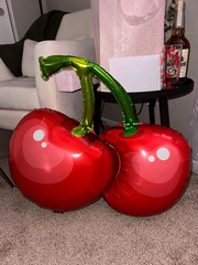 5Pcs 30Inch Red Cherry Balloons,Summer Fruit Cherry Theme Birthday Party Decorat