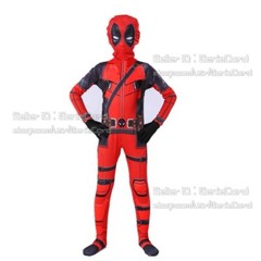 Red Deadpool Costume Cosplay Kids Bodysuit Boys Children’s Day Fancy Dress Party