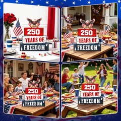4 Pcs 250th Anniversary Patriotic 4th of July Wooden Tiered Tray Decor, Memor…
