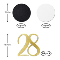 Gold Glitter 28 Confetti 28th Birthday Number Anniversary Party Decor 200 PCS
