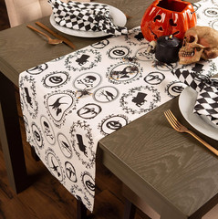 Halloween Party Tabletop Decor, Reusable & Machine Washable Cotton Fabric, Table