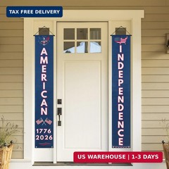 250th Anniversary Banners 2pk for Porch, 4th of July Decorations Outdoor | 250 y