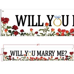Proposal Banner Will You Marry Me Flower Banner Propose Decorations Supplies …