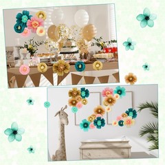 12 Pcs Large Colorful Tissue Paper Flowers 20″ Handcrafted Giant Fiesta Paper…