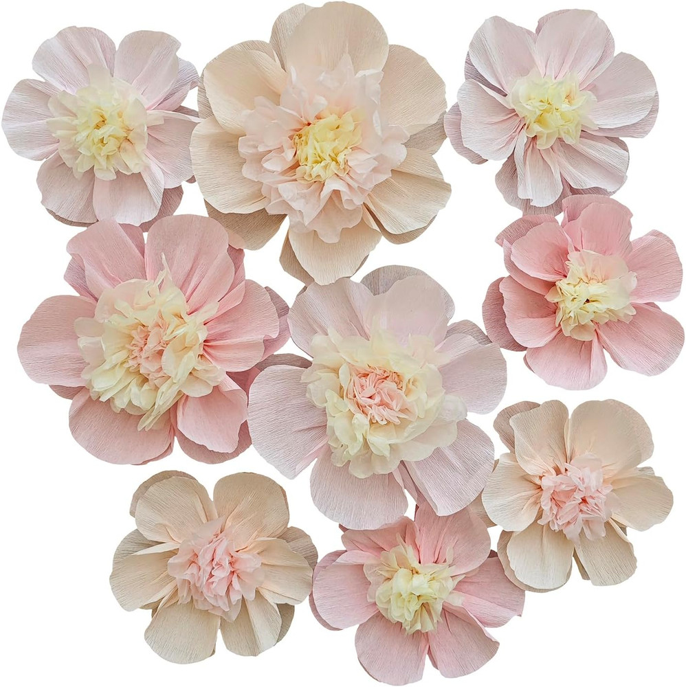 Crepe Paper Flower for Wall Psprt Pom Pom Decor Girls Birthday Party Backdrop Ba