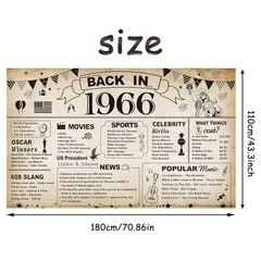 60th Birthday Party Decorations – Vintage 1966 Banner & Backdrop Supplies for Me