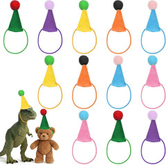 12 Pcs Mini Party Hats for Stuffed Animals Adjustable Cone Hats Birthday Party H