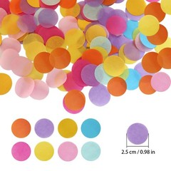 10000 PCS 1 Inch Multicolor Round Tissue Paper Confetti 3.5 oz DIY Craft
