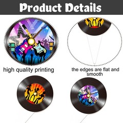 48pcs Vinyl Records Theme Cucpcake Toppers for Rock and Roll Party Decoration…