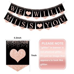 Rose Gold Farewell Party Decorations Supplies Kit, Will Miss You Banner, We W…