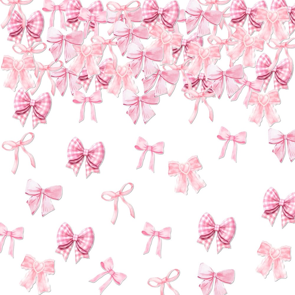 Pink Bow Confetti She Is Trying The Knot Table Scatter Birthday Party Supplies
