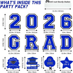 12Pcs 2026 Graduation Yard Signs with Stakes Congrats Grad Outdoor Lawn Decor