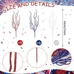 Versatile 16-Pack Red, White & Blue Glitter Sticks for 4th of July Celebrations