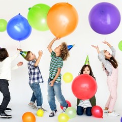 30Pcs Premium Large 18 Inches Punch Balloons with Rubber Band, 12 Colors Randoml