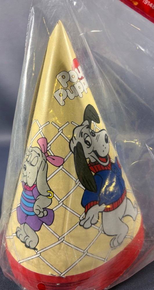 Pound Puppies NOS Package of 8 Birthday Party Hats SIP 1986