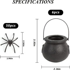12pcs Mini Cauldron Kettles Novelty Candy Holder Halloween Witches Cauldron Pot