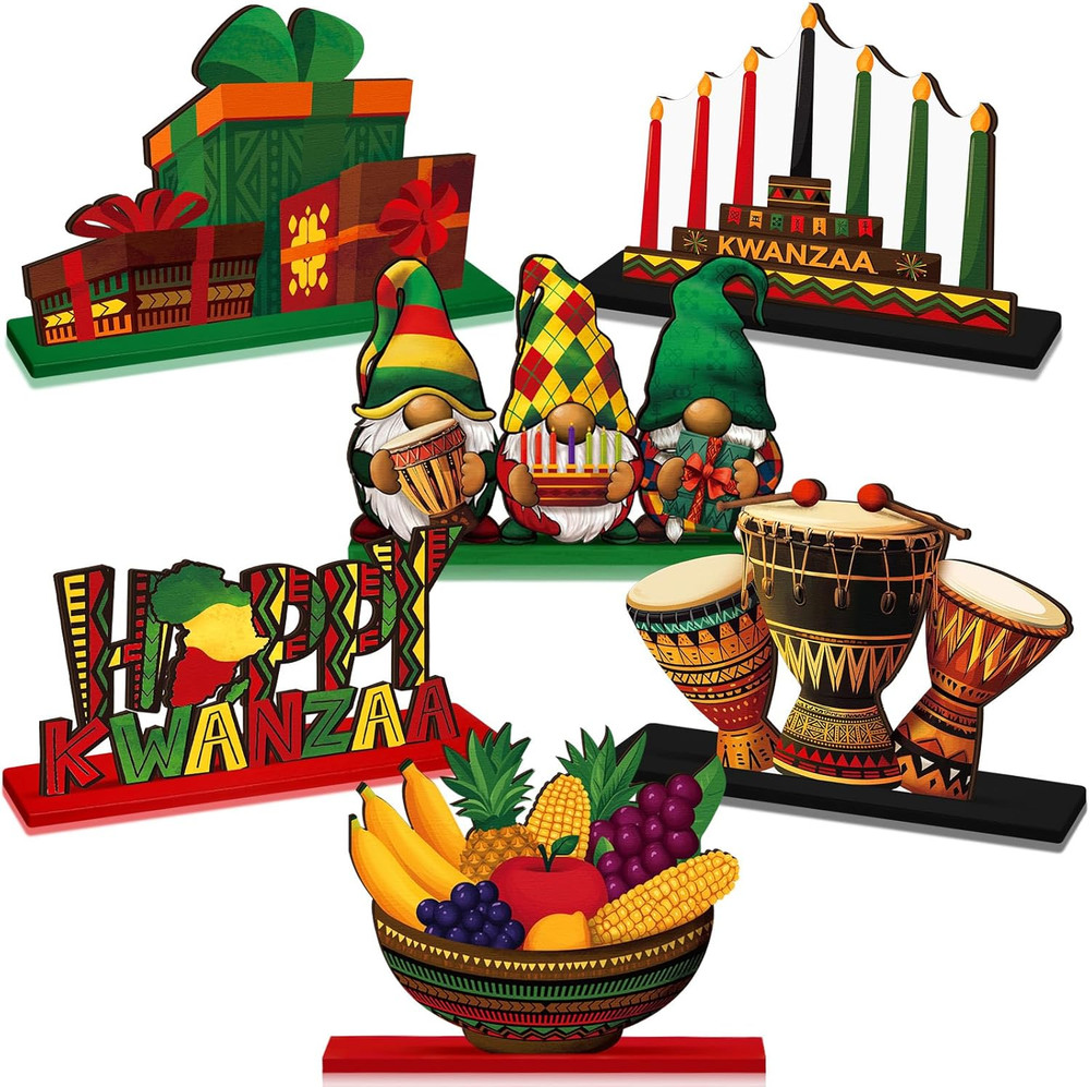 6 Pcs Black History Month Table Decorations Wooden Black History Month Table Cen