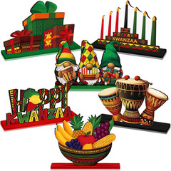 6 Pcs Black History Month Table Decorations Wooden Black History Month Table Cen