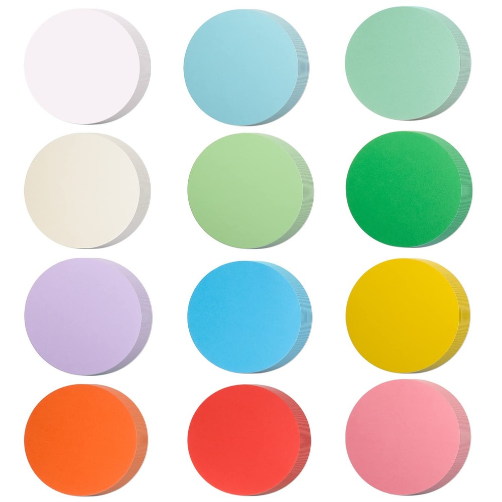 144 PCS Assorted Color Round Cutouts 6 Inch Circles Classroom DIY Kids Craft