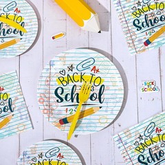 75-Piece Back to School Tableware Set – Homework Prints & Disposable Dinnerware