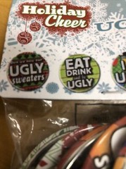 Christmas Ugly Sweater Garland & Pinback Buttons Party Decorations – NEW!