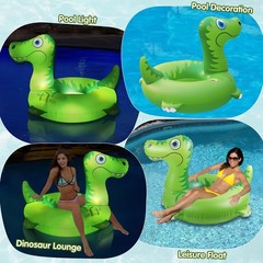 Inflatable Pool Floats Adult with Solar LED Light Up Dinosaur Adult Pool Floa…