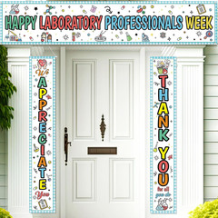 3 Pcs Lab Week Decorations Banner Thank You for All You Do Sign Backdrop Decor M