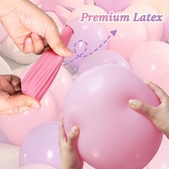 Pink and Purple Balloons 100 Pack 12 inch Light Pink Purple Latex Balloons fo…