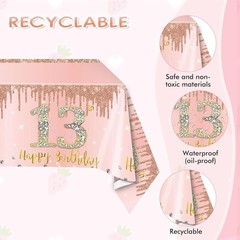 41PCS 13th Birthday Decorations Rose Gold Theme 13 Old Girl Birthday Decorat…