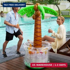 JOYIN 60″ Inflatable Palm Tree Cooler, Beach Theme Decor, Pool Party Decorations