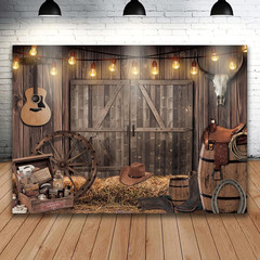7X5Ft Western Cowboy Backdrop Party Decorations Wild West Rodeo Decor Rustic Hou