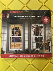 Child’s Play Chucky Window Silhouettes Halloween Decoration 2 Pc