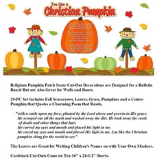 Like a Christian Pumpkin Religious Fall Scarecrow Scene Bulletin Board Set #052