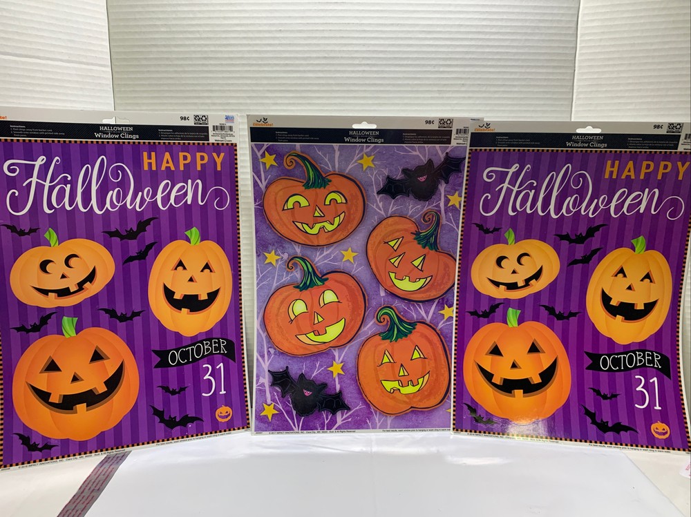 Celebrate Happy Halloween Party Window Clings Halloween Decoration Lot Of 3