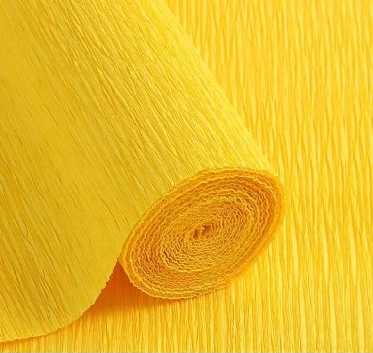 Lemon Yellow Crepe Paper Roll 8.2ft Long 17 Inch Wide Wedding Festival Decor
