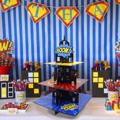 Exciting Superhero Cupcake Holder – 3-Tier Stand for Unforgettable Events