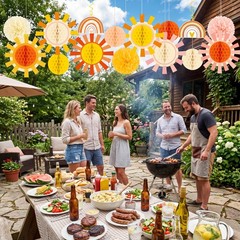 15PCS Sunshine Party Decorations Honeycomb Kit