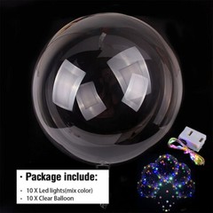 10PACK LED Light Up BoBo Balloons Christmas Party Birthday Clear Bubble Balloon