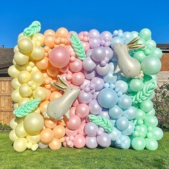 Pastel Balloon Garland Arch Kit Double Pearl Macaron Pink Blue Yellow Green P…