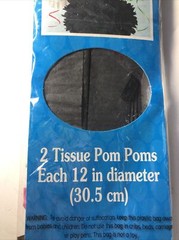 Celebration Tissue Pom Pom Hangers 12 Inch 2/Pk, Black Milestone Birthday