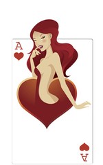 HEARTS BABE (POKER NIGHT) LIFESIZE CARDBOARD CUTOUT