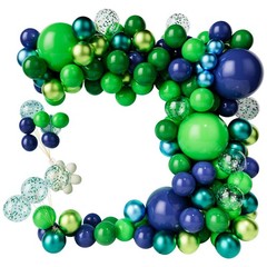 Green Dark Blue Balloon Garland Arch Kit, Dark Blue and Green Latex Balloons,…
