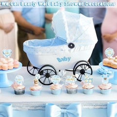 Weecent 48 Pcs We Can Bearly Wait Cupcake Toppers Bear Baby Shower Decoration…