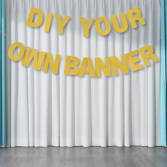 DIY Banner Kit with Letters Glitter Banner Letters Customizable Birthday Banners